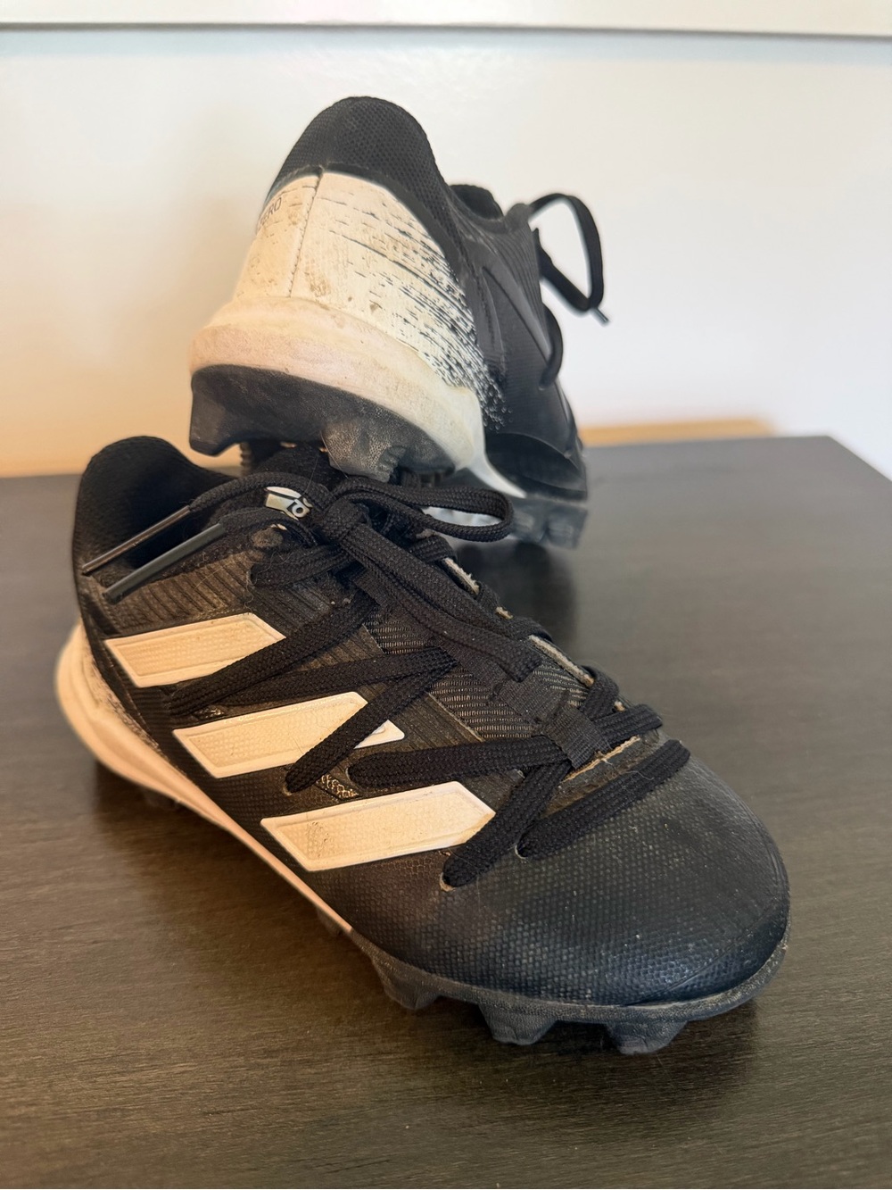 adidas Kids Black and White Cleats